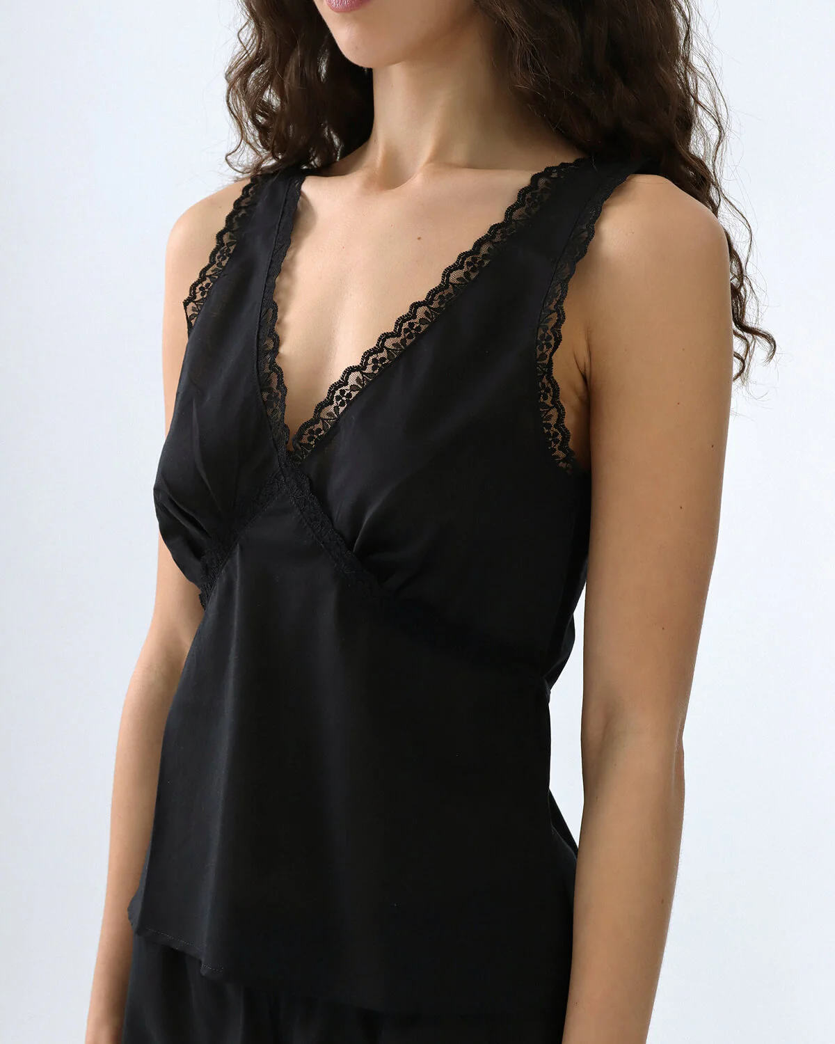 The Iris Tank: Cotton Voile Black - Image 3