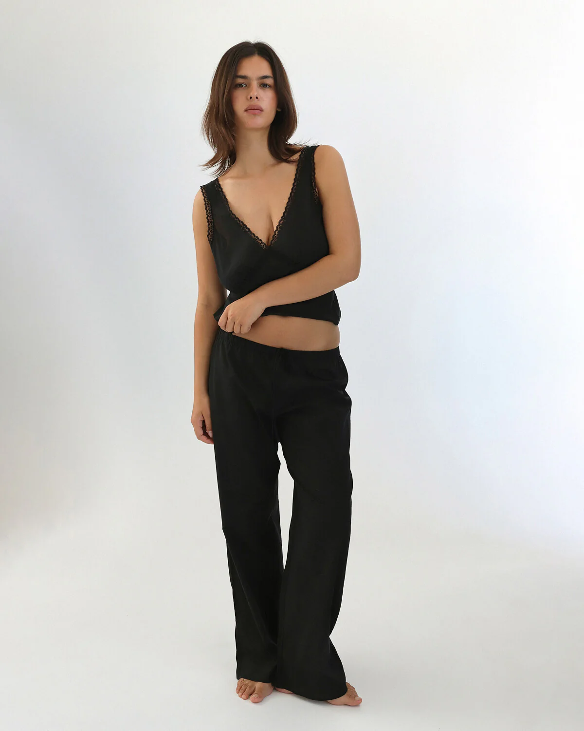 The Iris Tank: Cotton Voile Black - Image 7