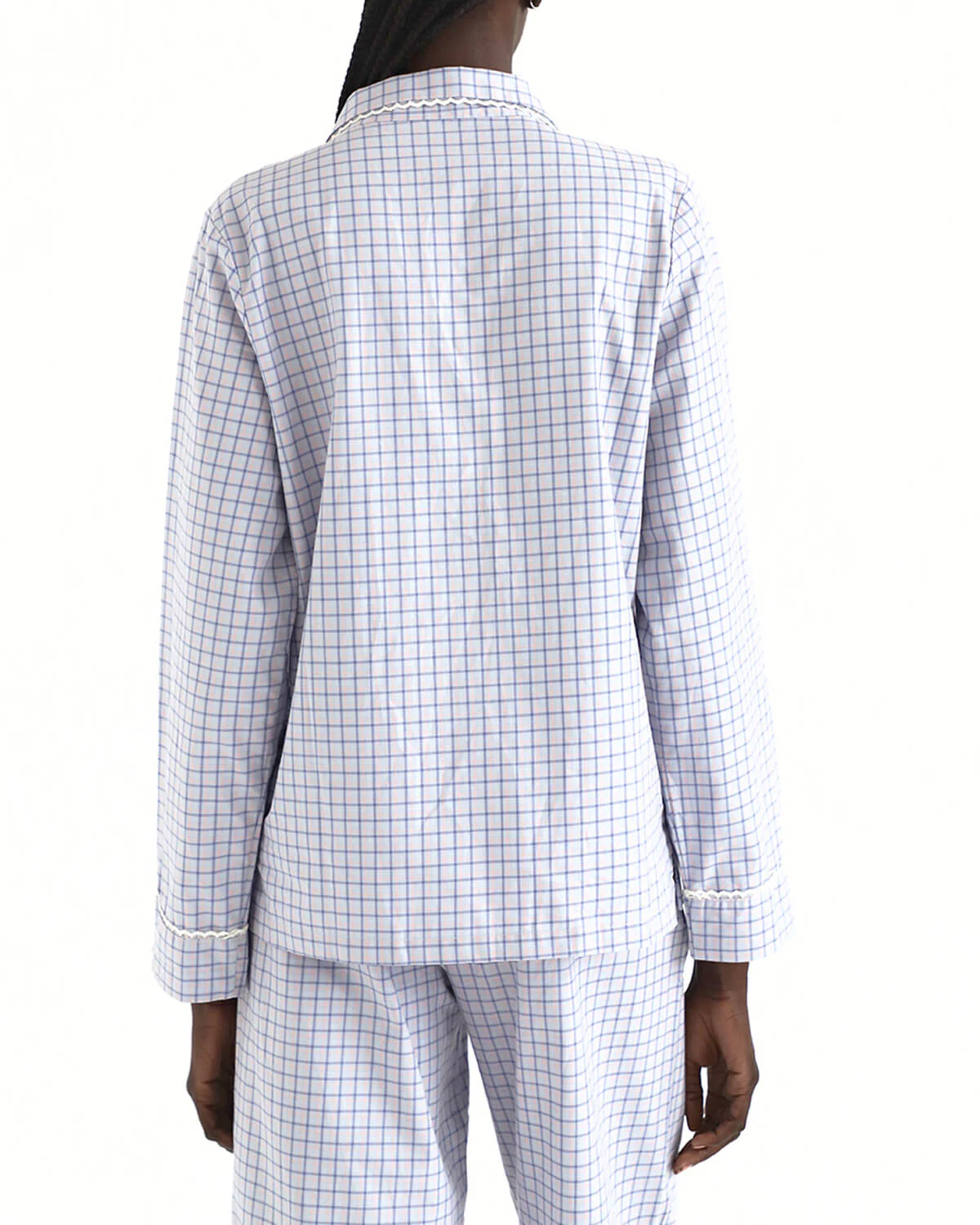 The Pajama Shirt: French Poplin Blue Check - Image 5