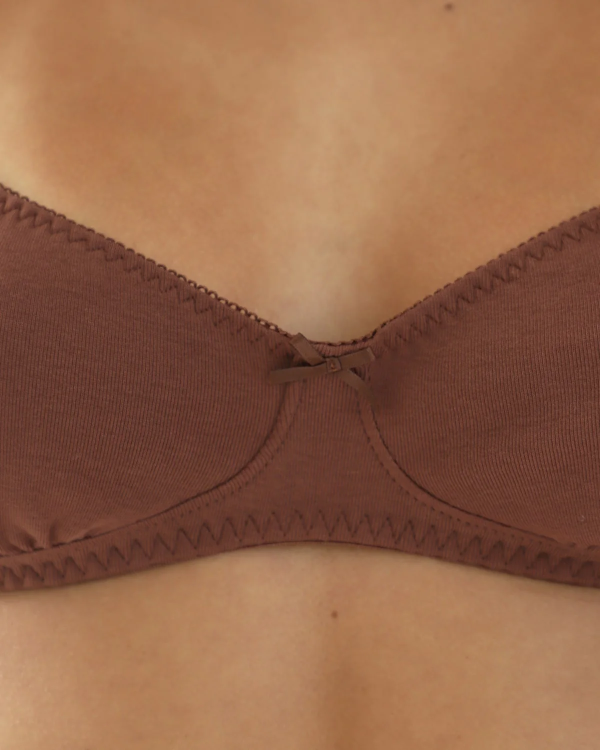 The Petite Bra: Cotton Jersey Brown - Image 6