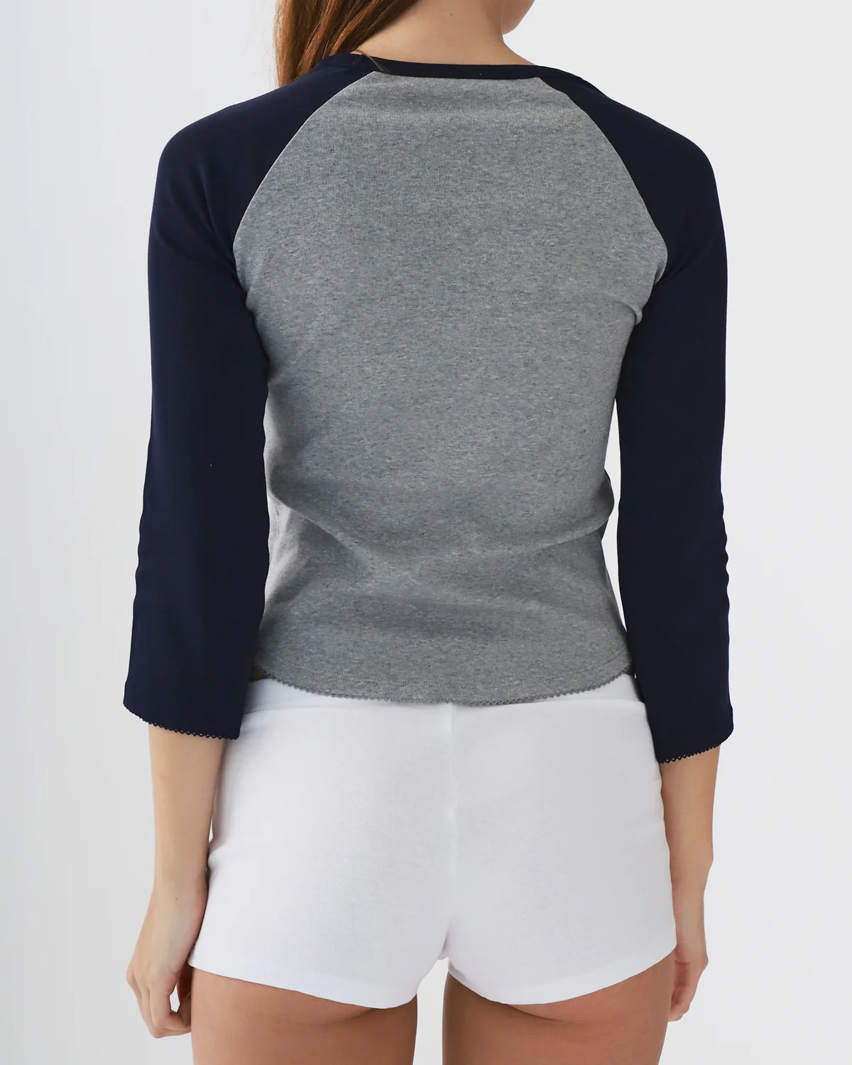 The Raglan: Grey / Navy Cotton Jersey - Image 5