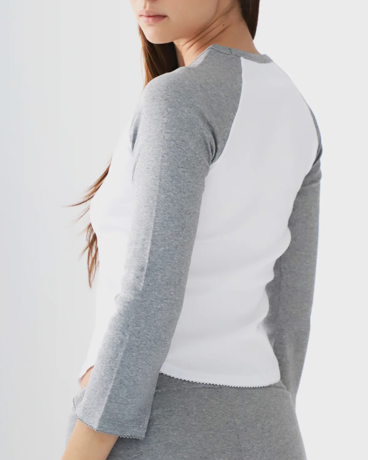 The Raglan: White / Grey Cotton Jersey - Image 5