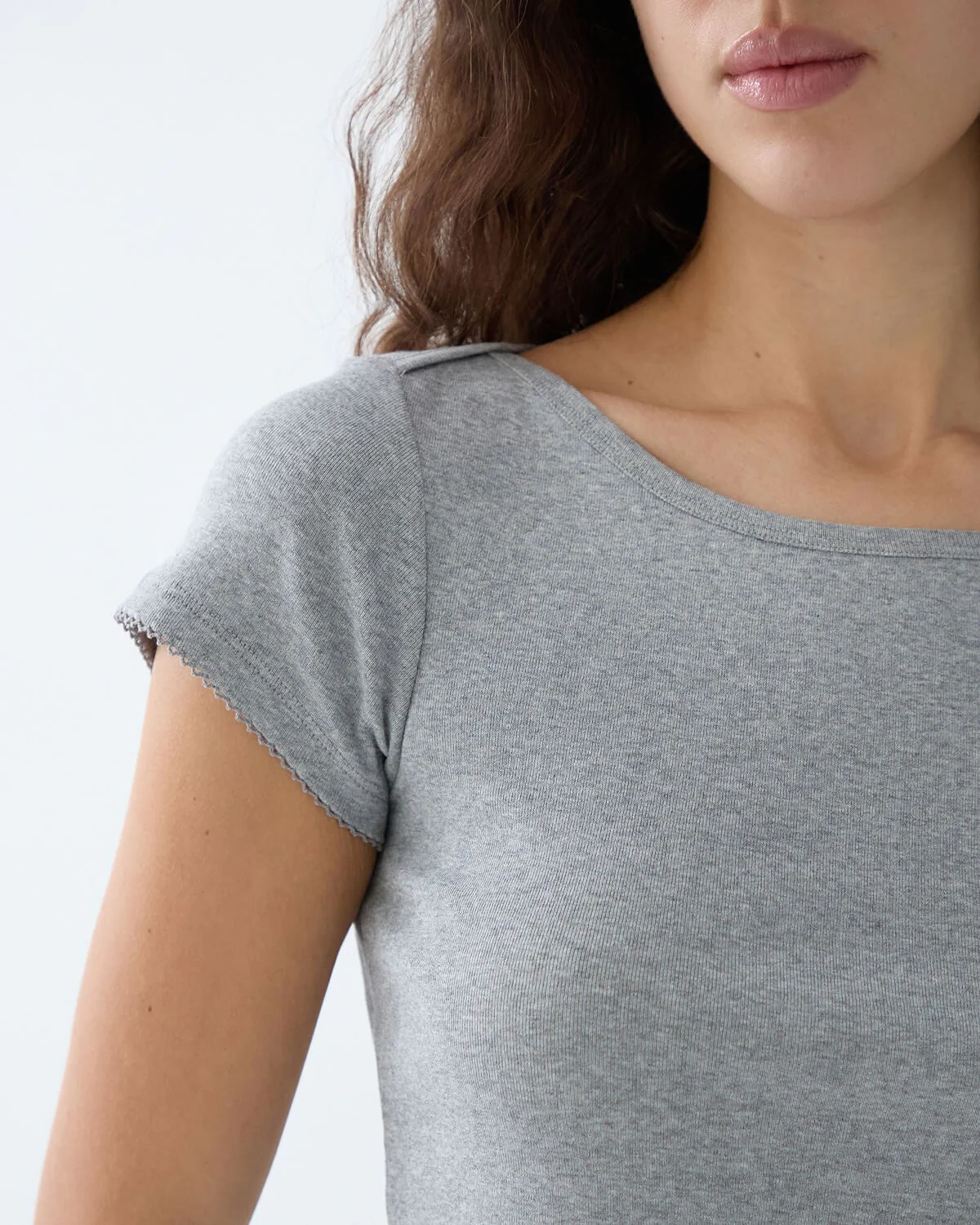 The Rina Tee: Grey Cotton Jersey - Image 3