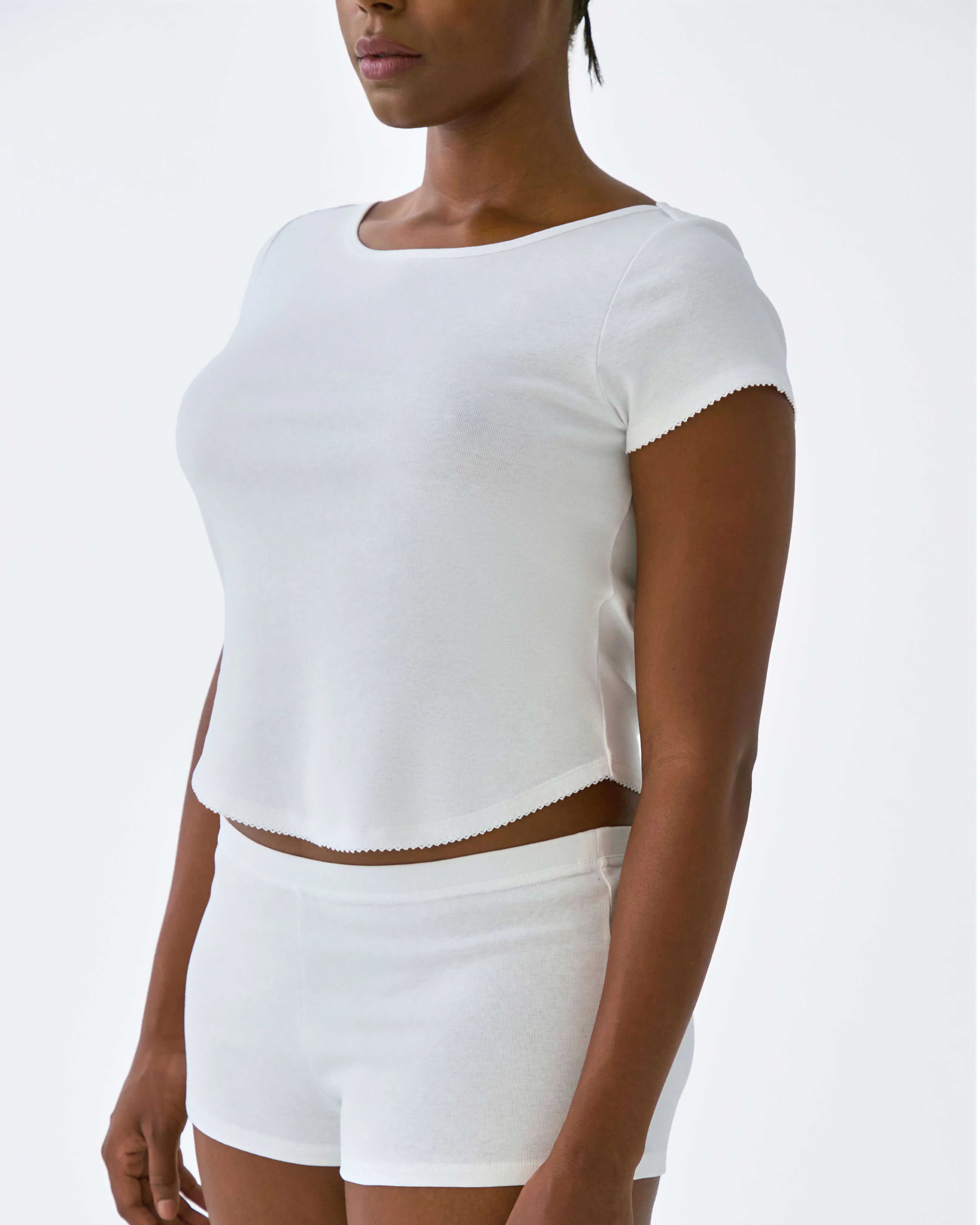 The Rina Tee: White Cotton Jersey - Image 4